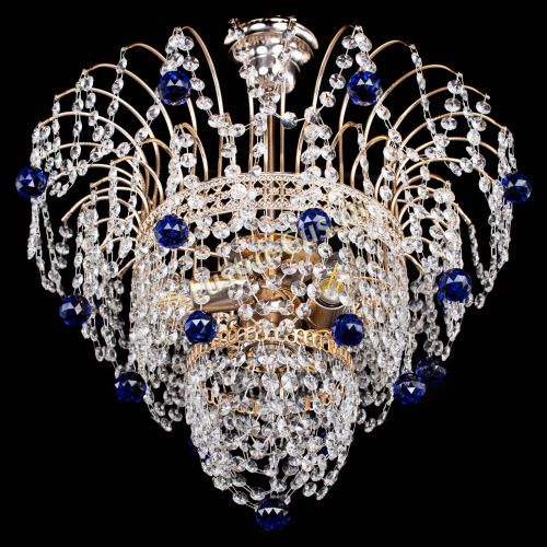 Люстра Агата Венеция №2 - 3 лампы синяя в Подольске Гусь Хрустальный