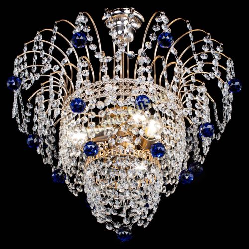 Люстра Агата Венеция №2 - 3 лампы синяя в Подольске Гусь Хрустальный