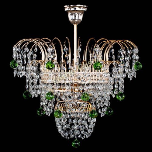 Люстра Агата Венеция №2 - 3 лампы зеленая в Подольске Гусь Хрустальный