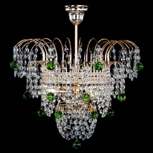 Люстра Агата Венеция №2 - 3 лампы зеленая в Подольске Гусь Хрустальный