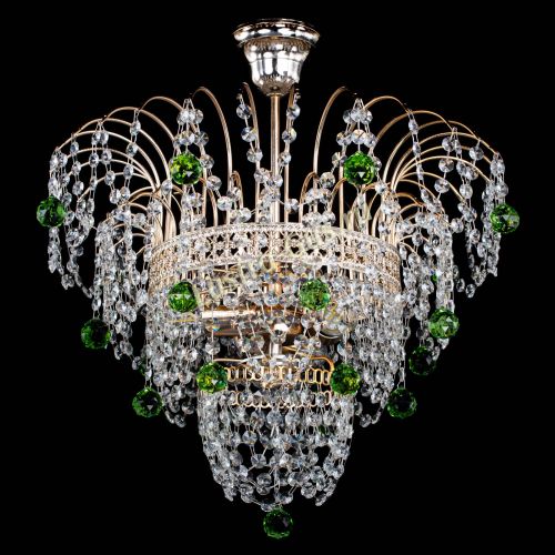 Люстра Агата Венеция №2 - 3 лампы зеленая в Подольске Гусь Хрустальный