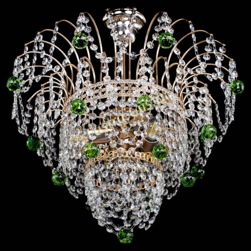 Люстра Агата Венеция №2 - 3 лампы зеленая в Подольске Гусь Хрустальный