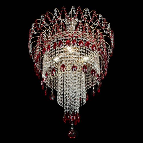 Люстра Агата Венеция №4 длинная Красная в Подольске Гусь Хрустальный