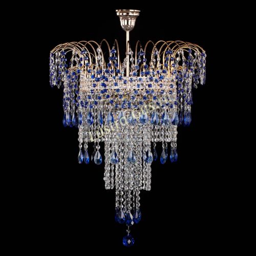 Люстра Агата Венеция №4 длинная Синяя в Подольске Гусь Хрустальный