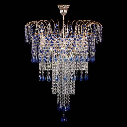 Люстра Агата Венеция №4 длинная Синяя в Подольске Гусь Хрустальный
