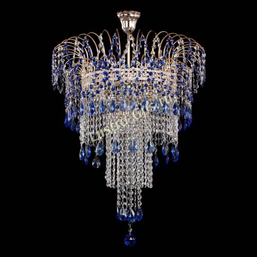 Люстра Агата Венеция №4 длинная Синяя в Подольске Гусь Хрустальный