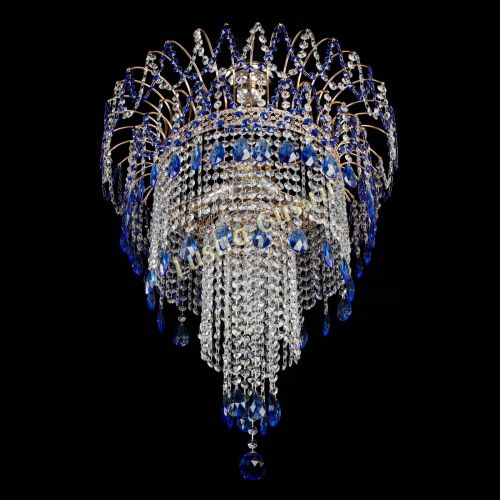 Люстра Агата Венеция №4 длинная Синяя в Подольске Гусь Хрустальный