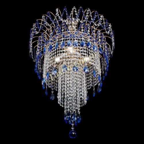 Люстра Агата Венеция №4 длинная Синяя в Подольске Гусь Хрустальный
