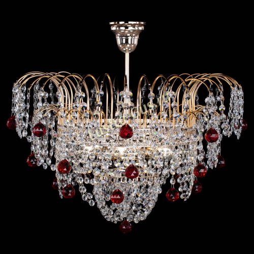Люстра Агата Венеция №4 шар красная в Подольске Гусь Хрустальный