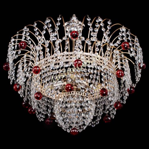 Люстра Агата Венеция №4 шар красная в Подольске Гусь Хрустальный