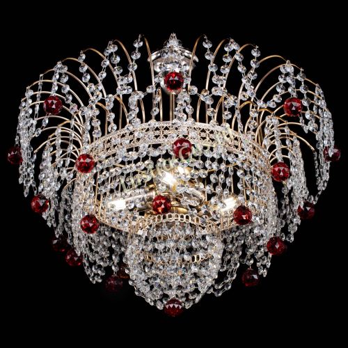 Люстра Агата Венеция №4 шар красная в Подольске Гусь Хрустальный