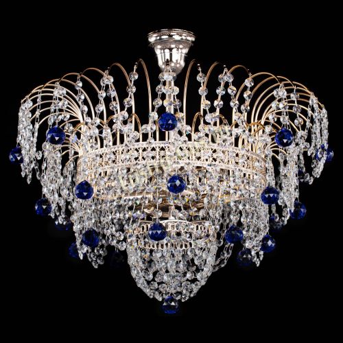 Люстра Агата Венеция №4 шар синяя в Подольске Гусь Хрустальный