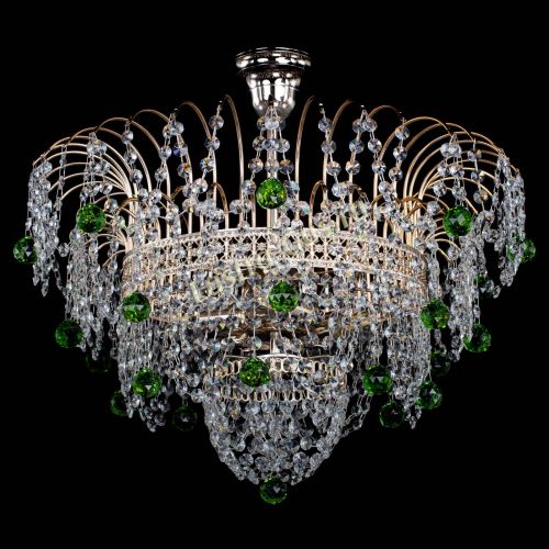 Люстра Агата Венеция №4 шар зеленая в Подольске Гусь Хрустальный