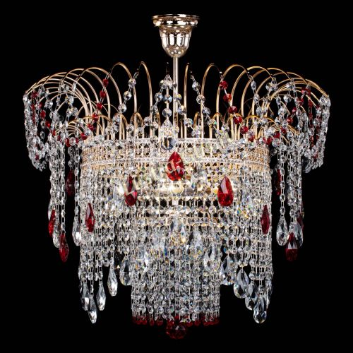 Люстра Агата Венеция №4 красная в Подольске Гусь Хрустальный