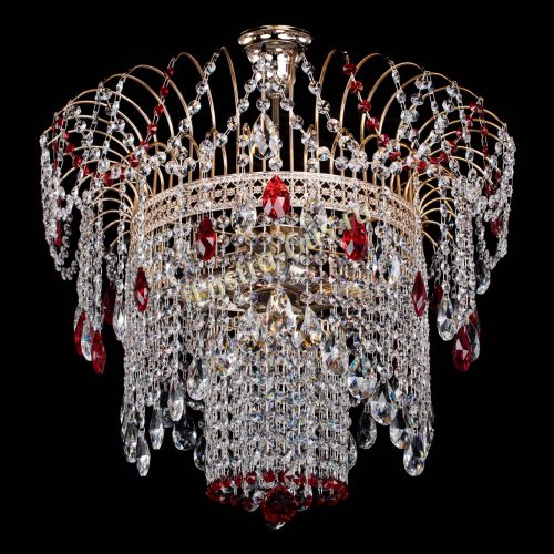 Люстра Агата Венеция №4 красная в Подольске Гусь Хрустальный
