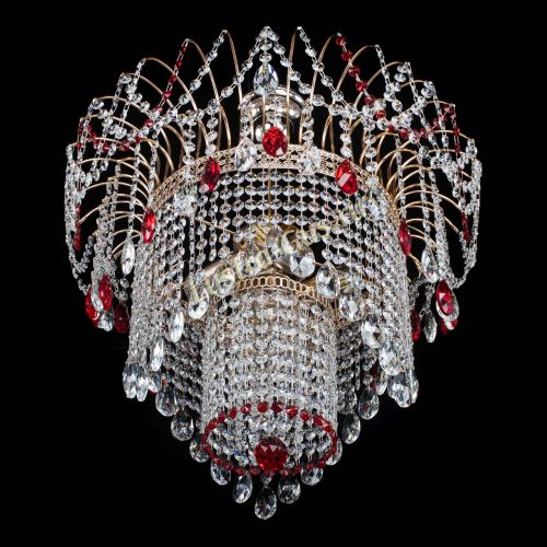 Люстра Агата Венеция №4 красная в Подольске Гусь Хрустальный