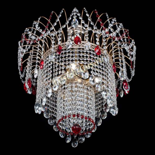 Люстра Агата Венеция №4 красная в Подольске Гусь Хрустальный