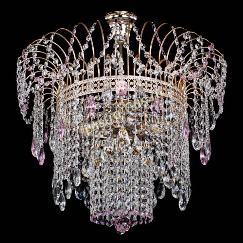 Люстра Агата Венеция №4 розовая в Подольске Гусь Хрустальный