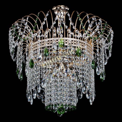 Люстра Агата Венеция №4 зеленая в Подольске Гусь Хрустальный