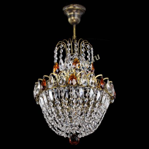 Люстра Астра №1 с подвесом под бронзу Чайная в Подольске Гусь Хрустальный