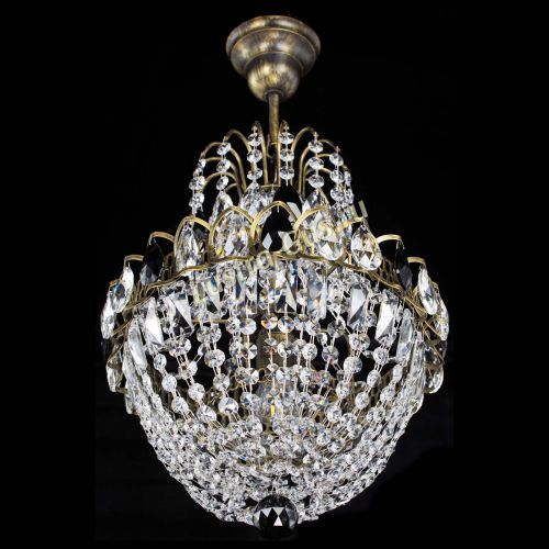 Люстра Астра №1 с подвесом под бронзу Черная в Подольске Гусь Хрустальный