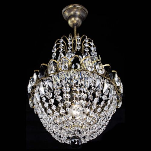 Люстра Астра №1 с подвесом под бронзу Черная в Подольске Гусь Хрустальный