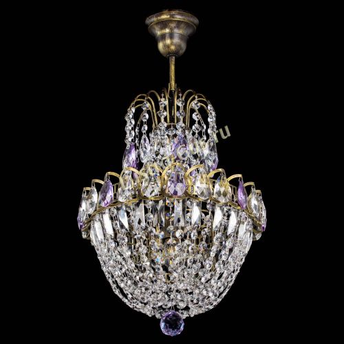 Люстра Астра №1 с подвесом под бронзу Фиолетоавя в Подольске Гусь Хрустальный