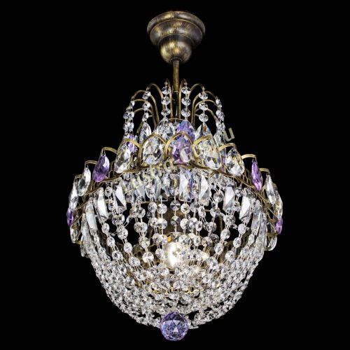 Люстра Астра №1 с подвесом под бронзу Фиолетоавя в Подольске Гусь Хрустальный
