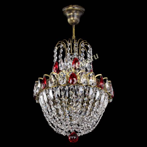 Люстра Астра №1 с подвесом под бронзу Красная в Подольске Гусь Хрустальный