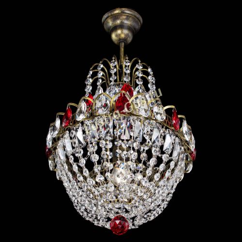 Люстра Астра №1 с подвесом под бронзу Красная в Подольске Гусь Хрустальный
