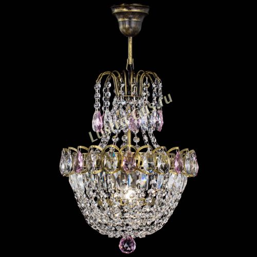 Люстра Астра №1 с подвесом под бронзу Розовая в Подольске Гусь Хрустальный