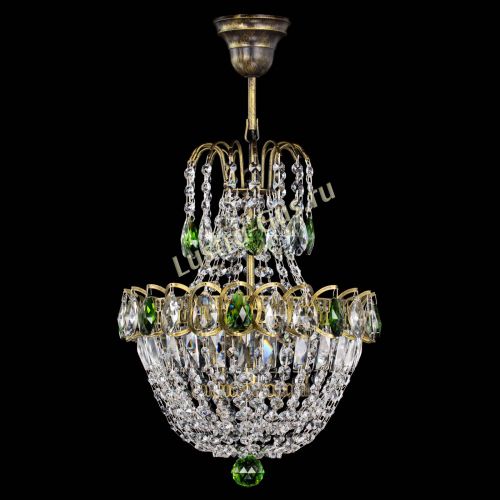 Люстра Астра №1 с подвесом под бронзу Зеленая в Подольске Гусь Хрустальный