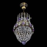 Люстра Астра №1 узкая фиолетовая под бронзу в Подольске