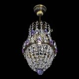 Люстра Астра №1 узкая фиолетовая под бронзу в Подольске