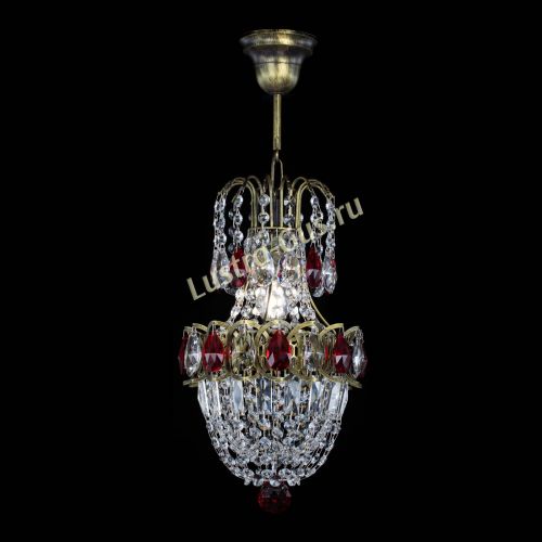 Люстра Астра №1 узкая красная под бронзу в Подольске Гусь Хрустальный