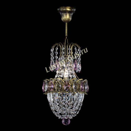 Люстра Астра №1 узкая розовая под бронзу в Подольске Гусь Хрустальный