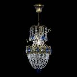 Люстра Астра №1 узкая синяя под бронзу в Подольске