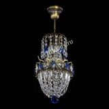 Люстра Астра №1 узкая синяя под бронзу в Подольске