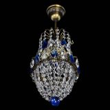 Люстра Астра №1 узкая синяя под бронзу в Подольске