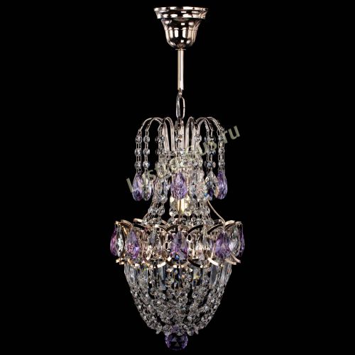 Люстра Астра №1 узкая фиолетовая в Подольске Гусь Хрустальный