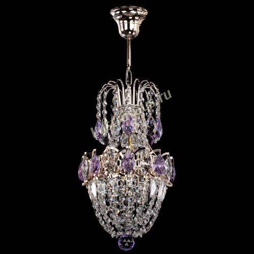 Люстра Астра №1 узкая фиолетовая в Подольске Гусь Хрустальный