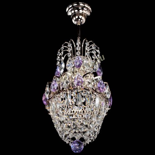 Люстра Астра №1 узкая фиолетовая в Подольске Гусь Хрустальный