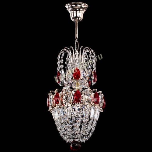 Люстра Астра №1 узкая красная в Подольске Гусь Хрустальный