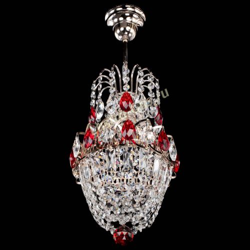 Люстра Астра №1 узкая красная в Подольске Гусь Хрустальный