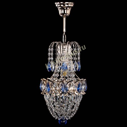 Люстра Астра №1 узкая синяя в Подольске Гусь Хрустальный