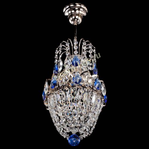 Люстра Астра №1 узкая синяя в Подольске Гусь Хрустальный