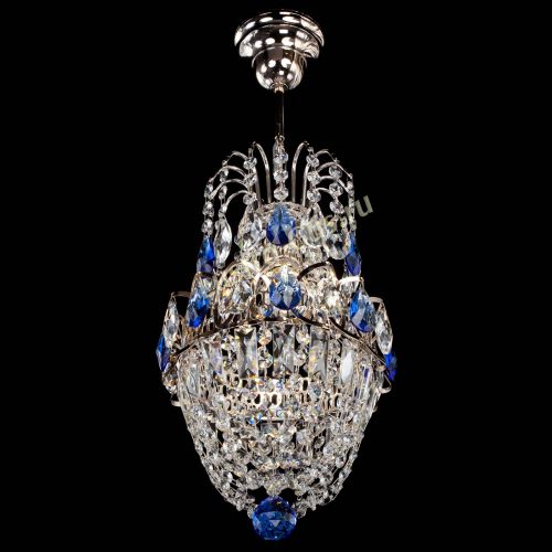 Люстра Астра №1 узкая синяя в Подольске Гусь Хрустальный