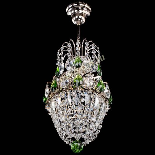 Люстра Астра №1 узкая зеленая в Подольске Гусь Хрустальный