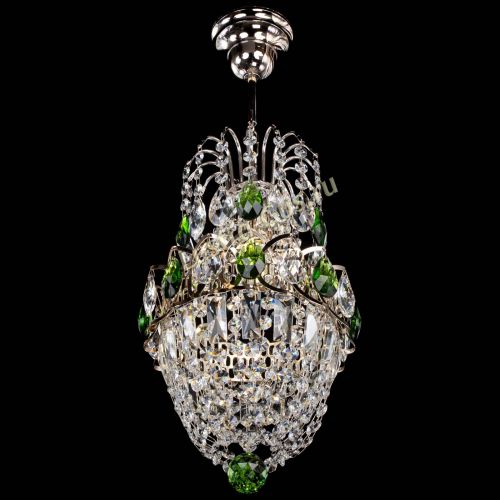 Люстра Астра №1 узкая зеленая в Подольске Гусь Хрустальный