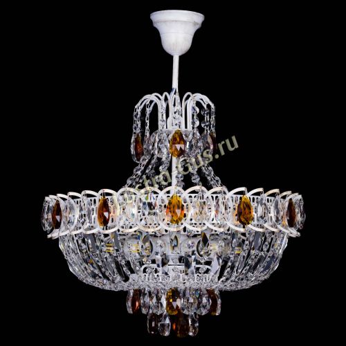 Люстра Астра Белая с подвесом чайная в Подольске Гусь Хрустальный